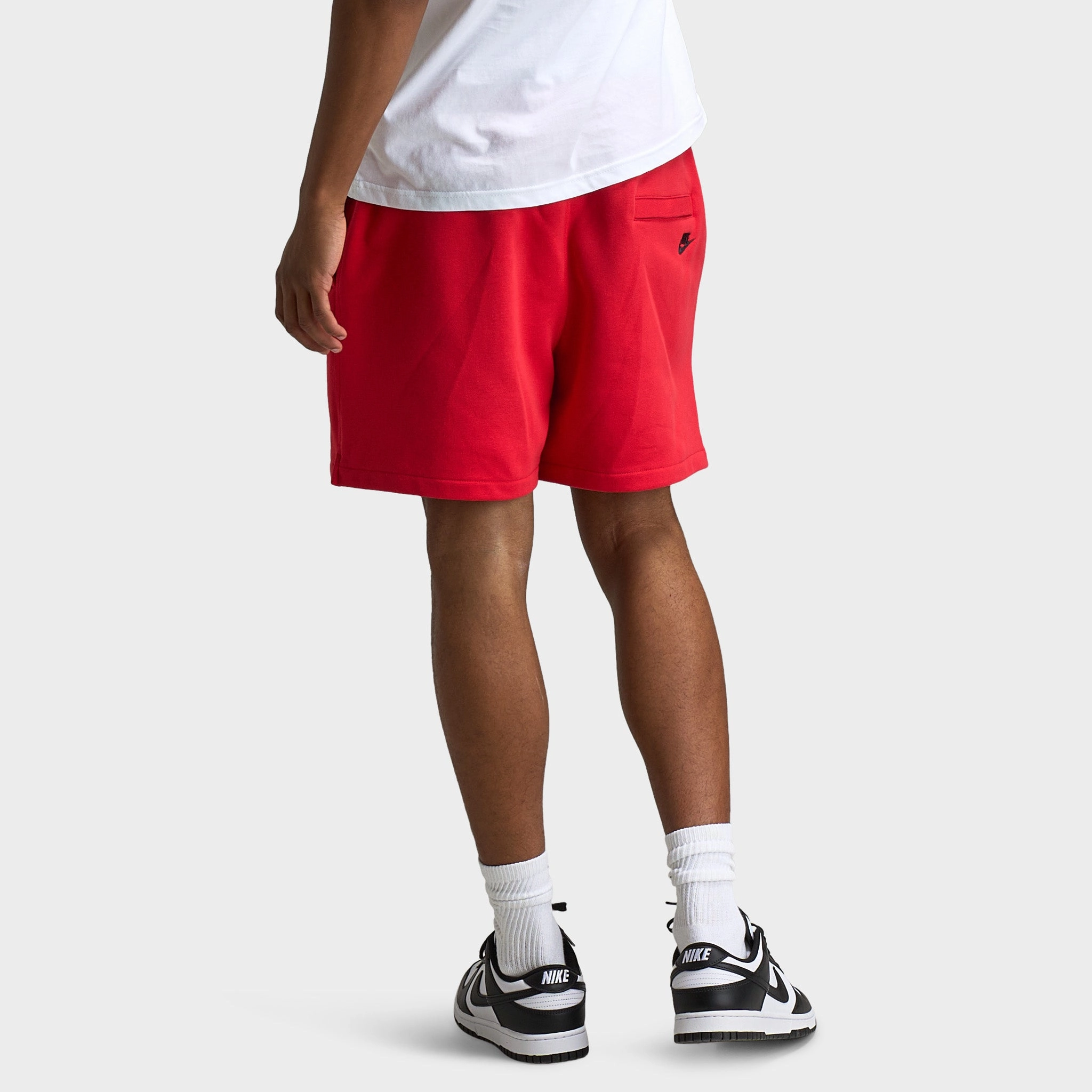 Nike Club French Terry Flow Cycle Shorts University Red / Black - Black yoga clothing