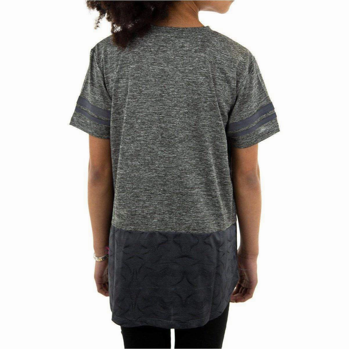 More Mile Marl Girls Short Sleeve Training Top - Grey Perfect for Any Outfit