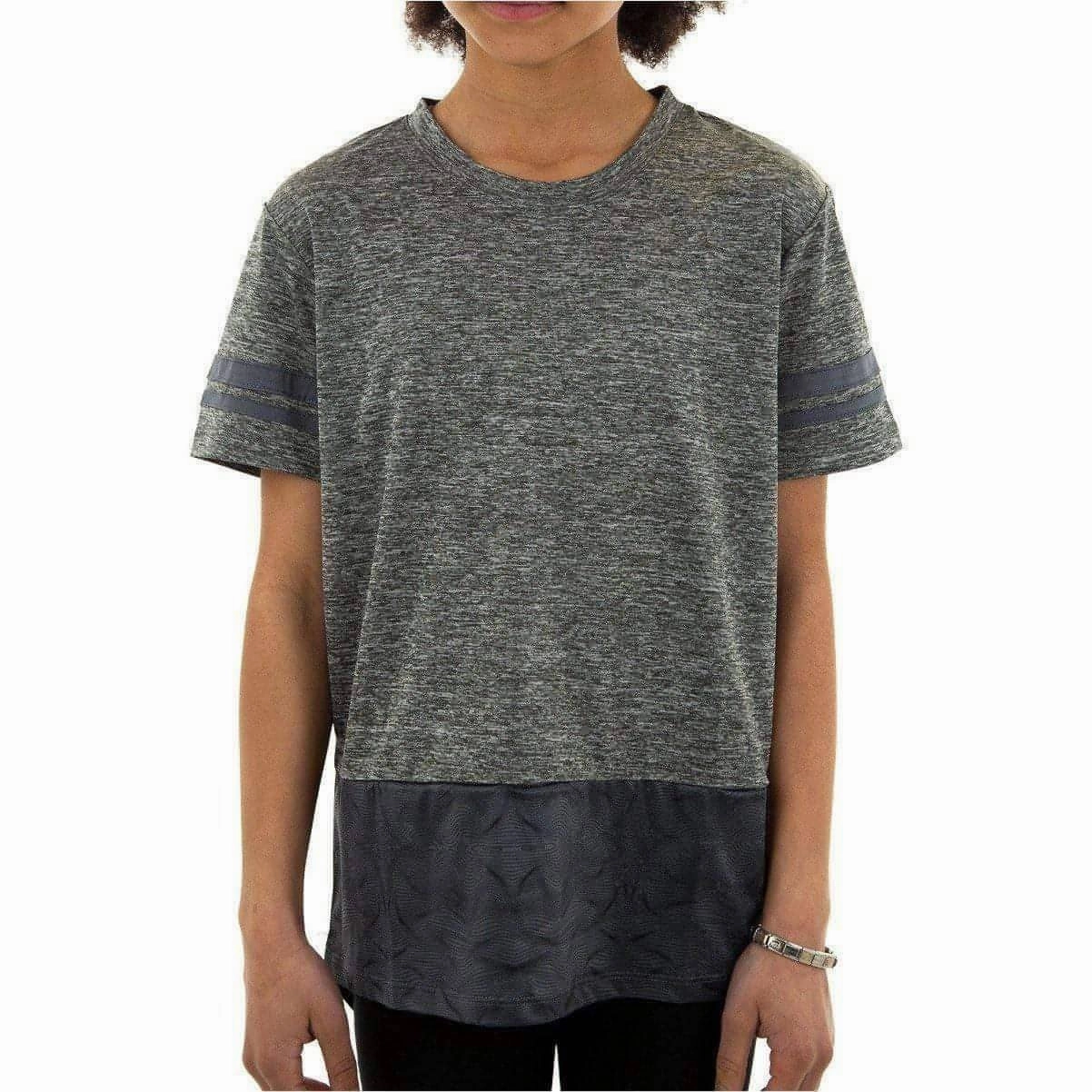 More Mile Marl Girls Short Sleeve Training Top - Grey Casual Vibes