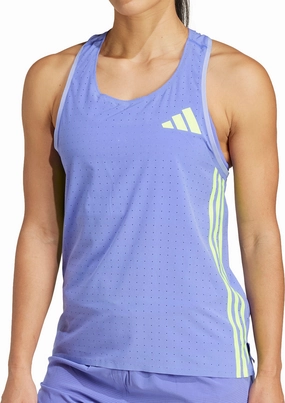 summer clothing adidas Adizero Promo Womens Running Vest Tank Top - Blue
