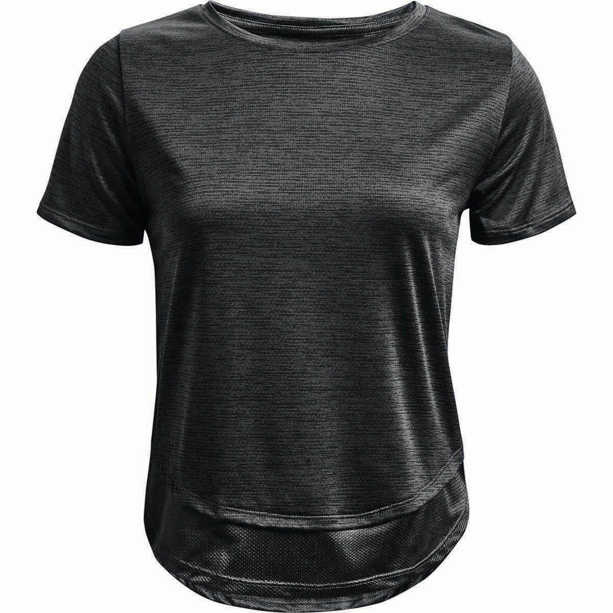 Under Armour Tech Vent Short Sleeve Womens Training Top - Black Sunset Scene