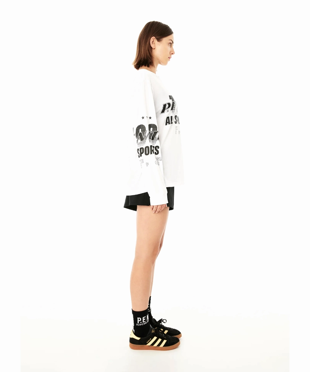 Ventilated Back Panel Road Soul P.E Nation Contender LS Tee (Optic White)