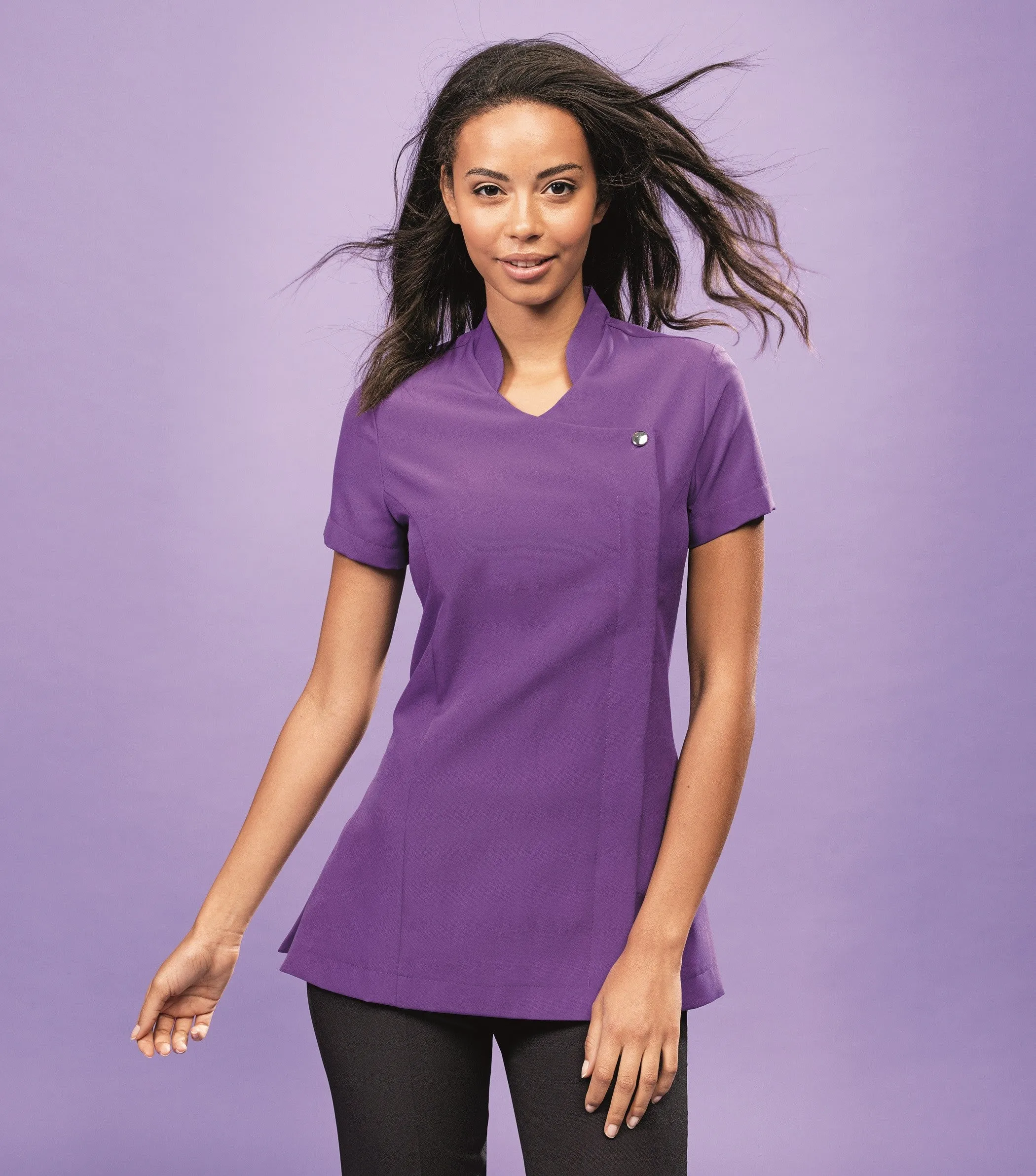 Blossom Beauty & Spa Tunic | BLACK Tencel Blend Fabric