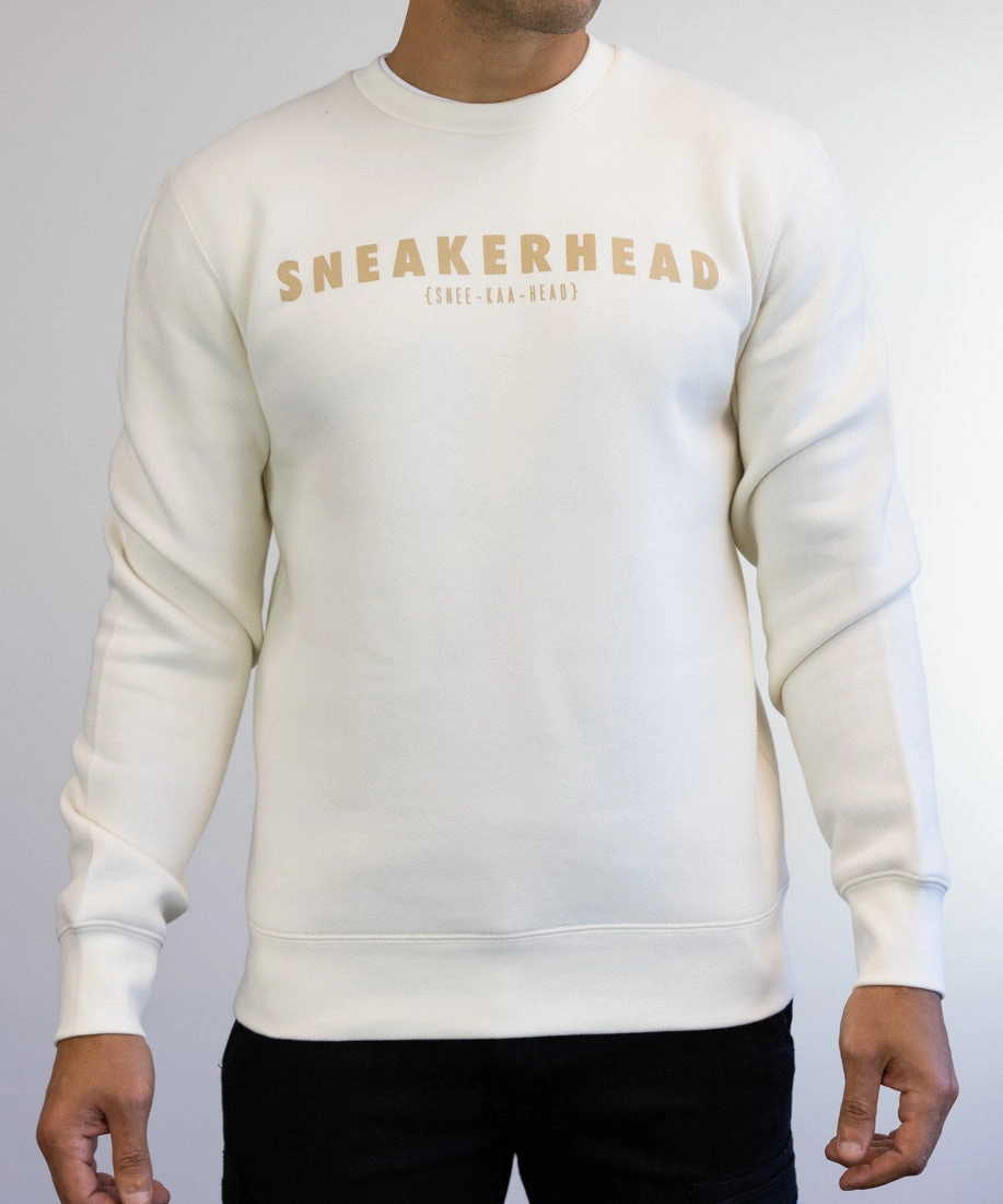 MultiPanelDesign StaticFree Material Sneakerhead Premium Crew Sweater (Cream)