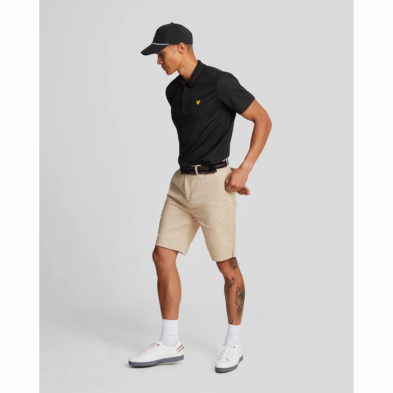 Lyle & Scott Golf Tech Polo Shirt - Jet Black NoChafe Collar Lining