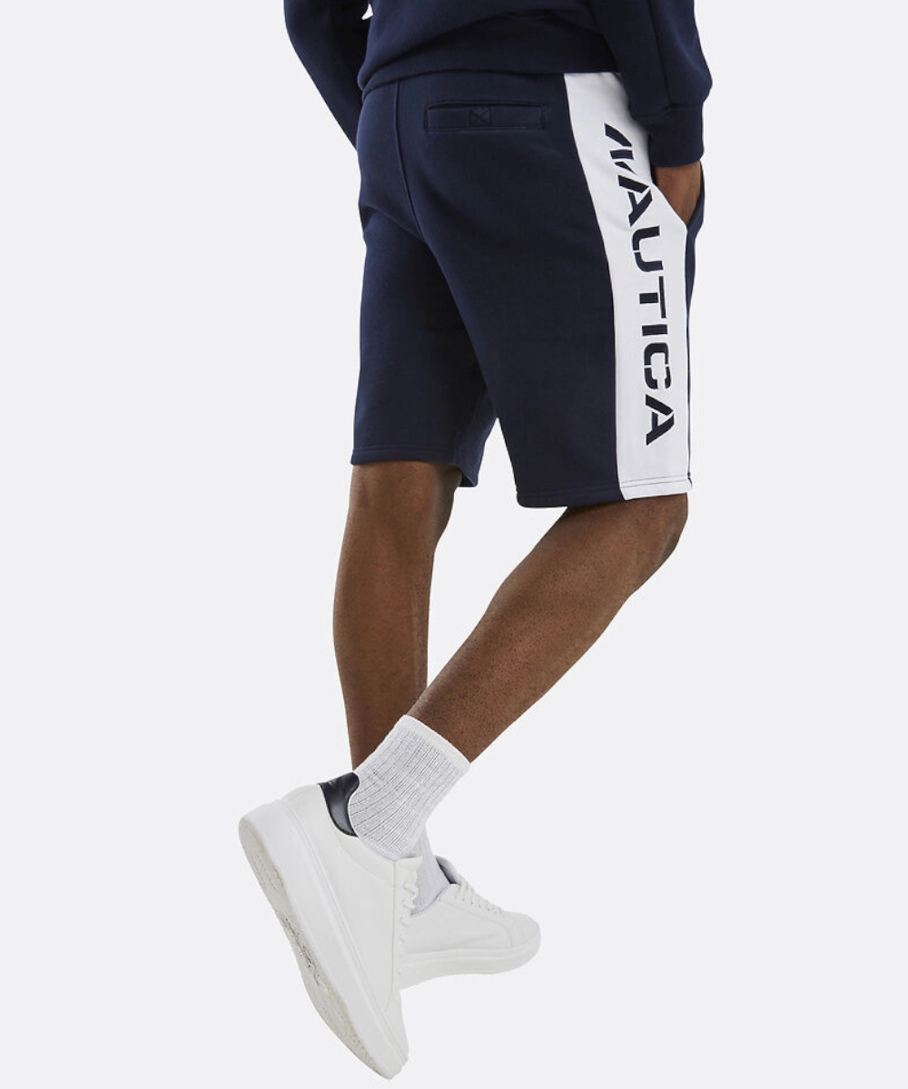 Nautica Competition Elkton Fleece Shorts (Dark Navy) Silver Glow SoftTouchLining