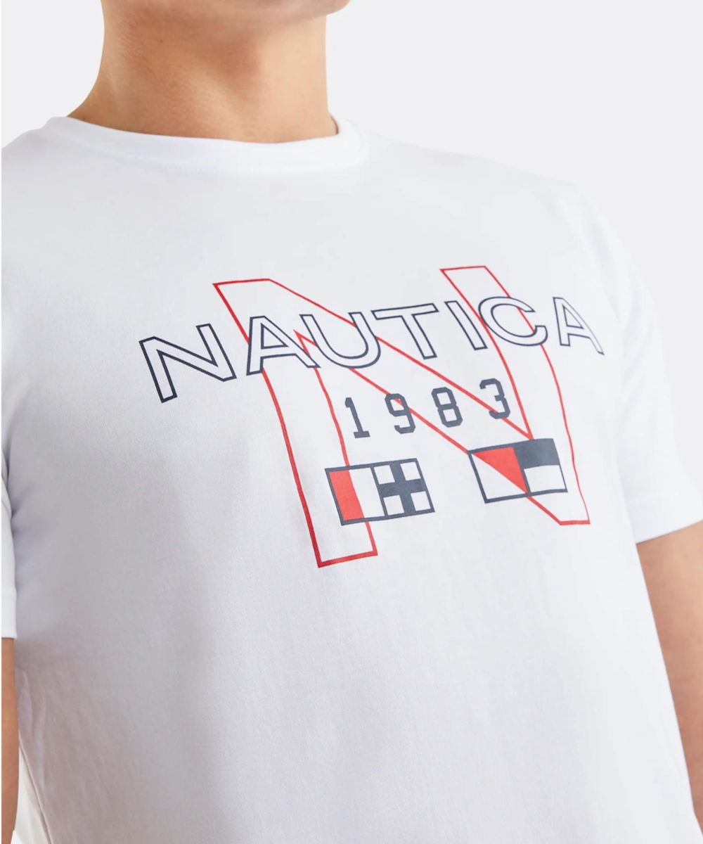 Nautica Kaden Tee (White) FadeResistant Dye