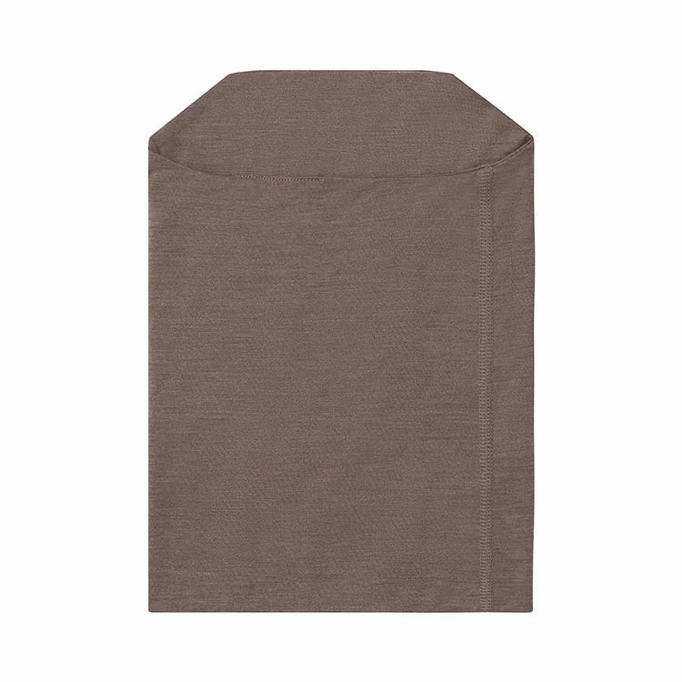 Soar Merino Silk Neck Warmer Deep Taupe Sheer Glow Story Glow