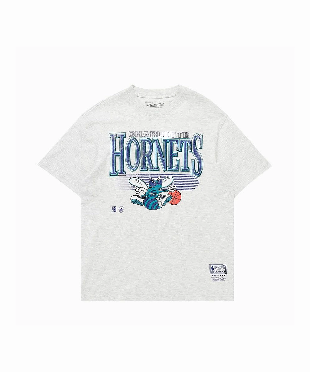 Peace Core Mitchell & Ness Charlotte Hornets Underscore Tee (Silver Marle)
