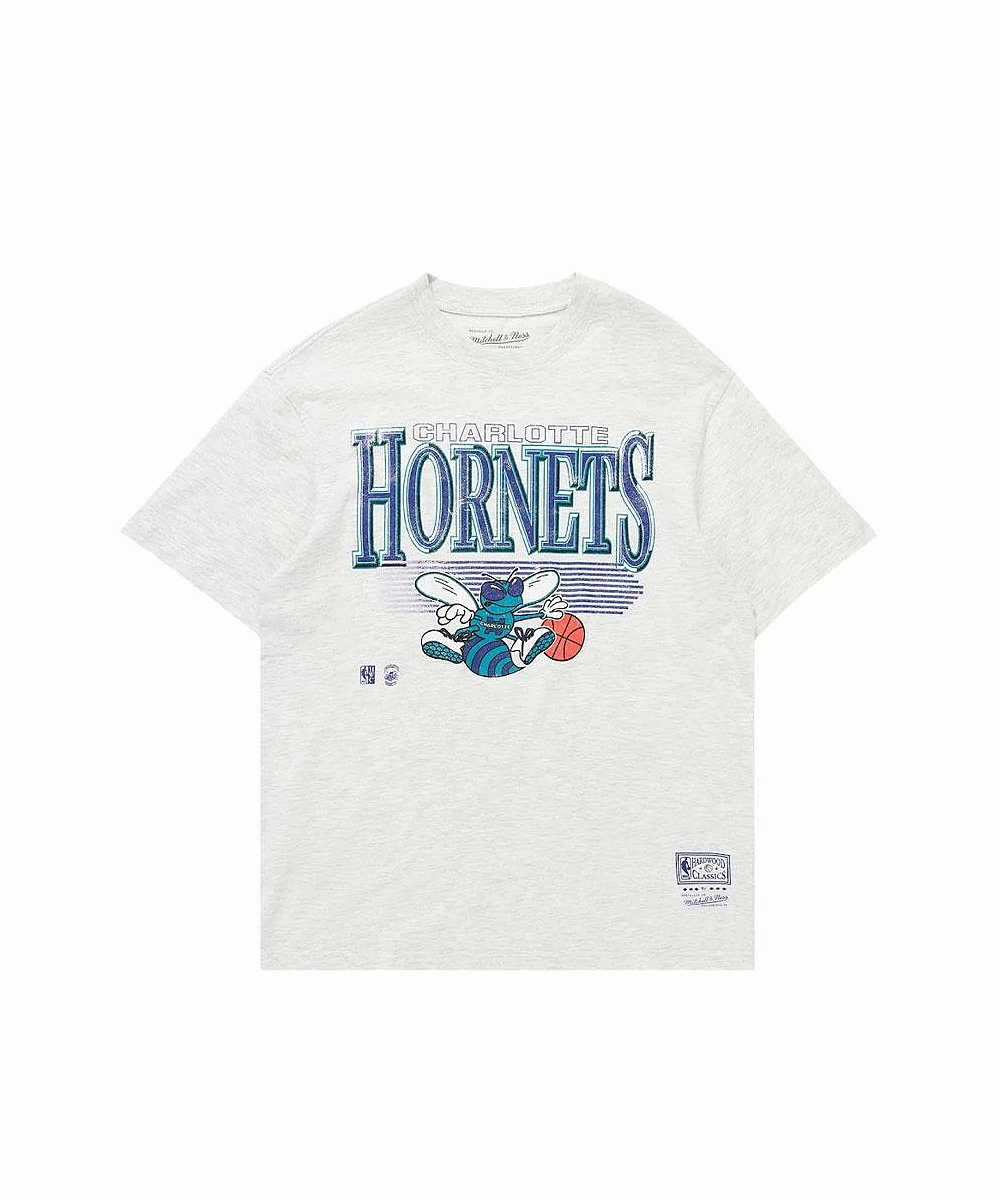 DurableThreadwork Picnic Fun Mitchell & Ness Charlotte Hornets Underscore Tee (Silver Marle)