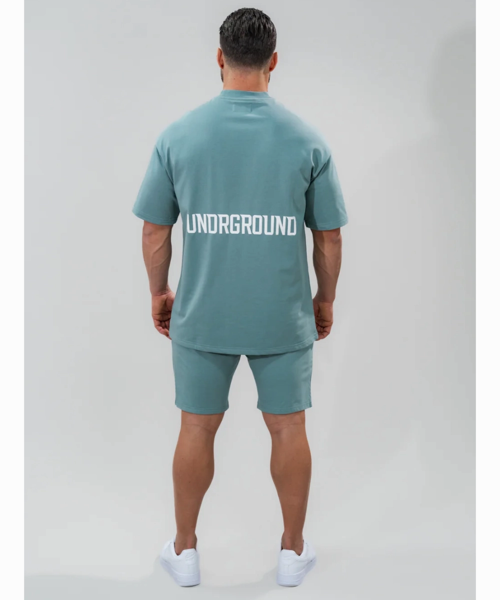 Stretchable Fabric FlexibleWaistband UNDRGROUND Relaxed Fit Tee (Slate Blue)