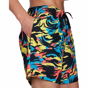 Abrasion Resistant Panels Anti Fade Technology Speedo Printed Leisure 16 Inch Mens Swim Shorts - Black