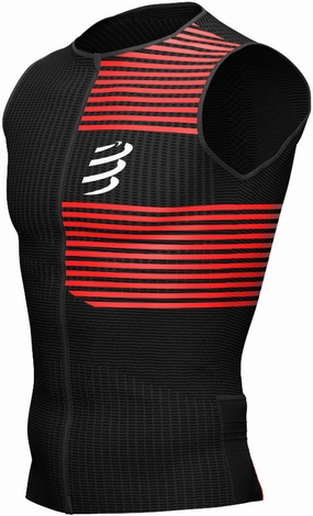 Activity-specific Fitness Enthusiast Compressport Tri Postural Sleeveless Mens Cycling Top - Black