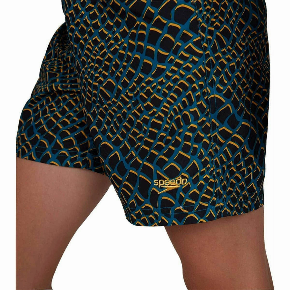 Speedo JunglePuzzle 15 Inch Junior Swim Shorts - Black Molded Contour Support