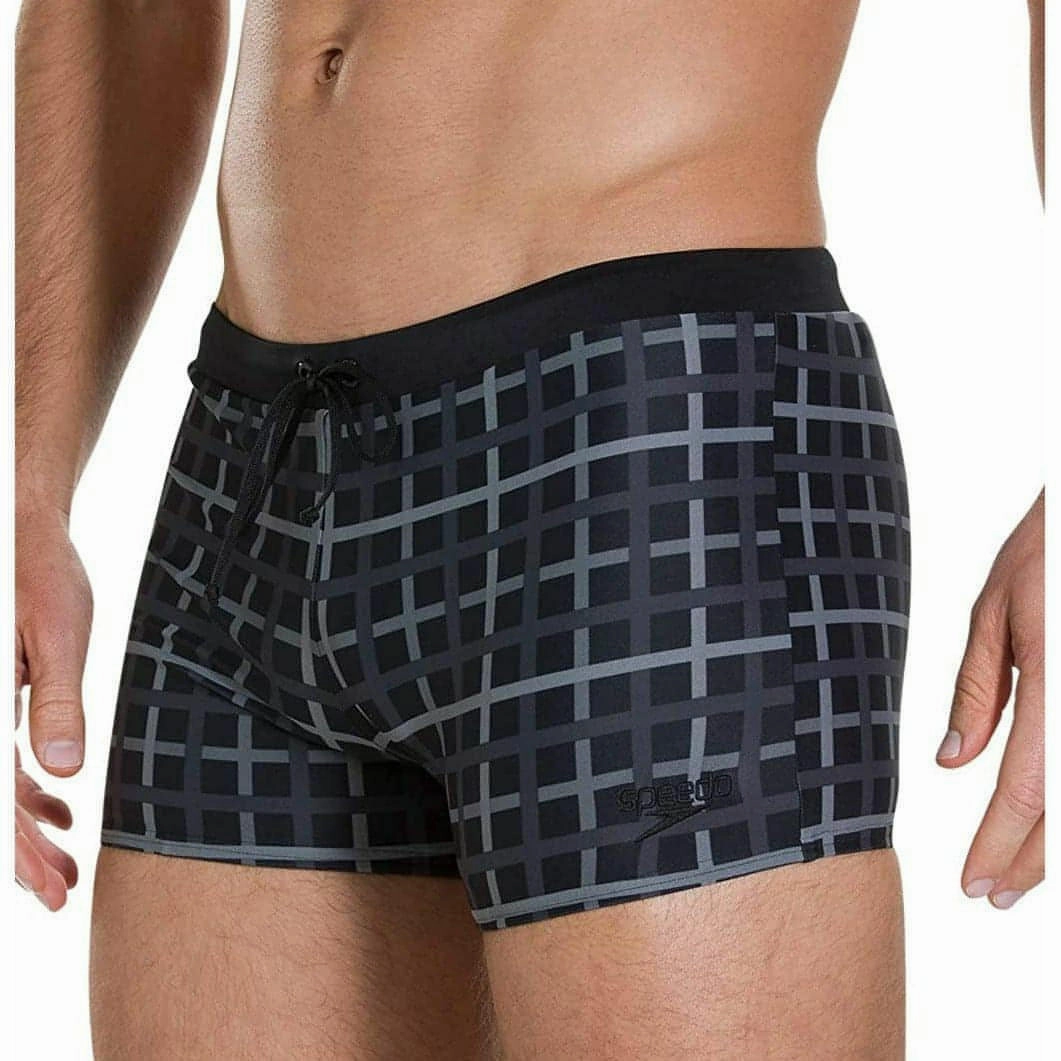 Speedo Valmilton Mens Swim Shorts - Black Abrasion Resistant Texture