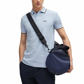 BOSS Paddy Cotton Pique Golf Shirt - Open Blue Layered Look