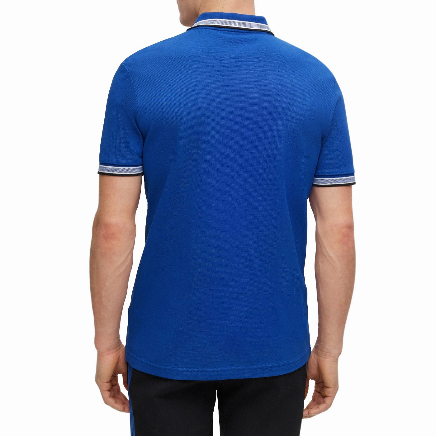 BOSS Paddy Cotton Pique Polo - Medium Blue Thermoregulating Lining