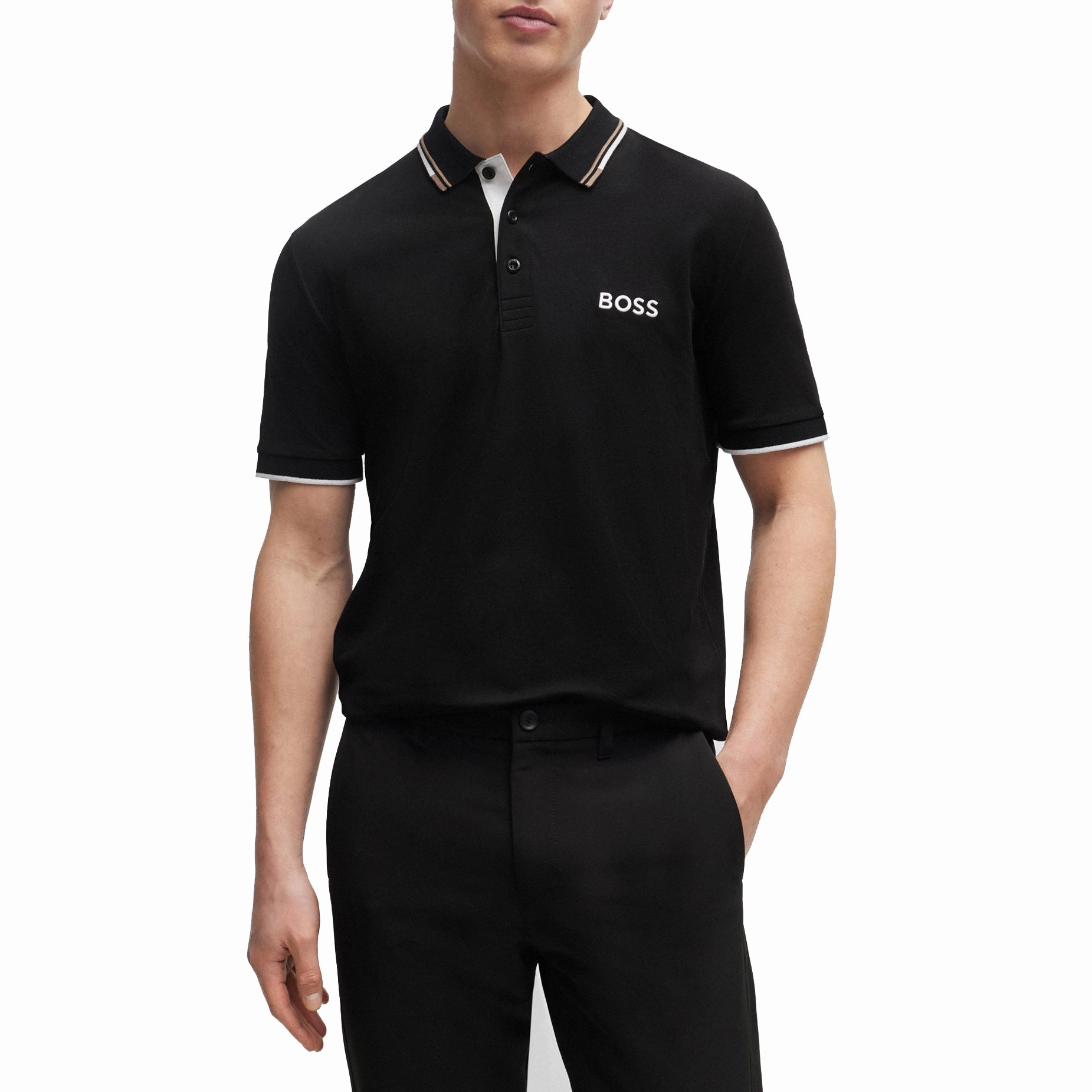 Club Event Colorfast Construction BOSS Paddy Pro Golf Polo Shirt - Black/Orange