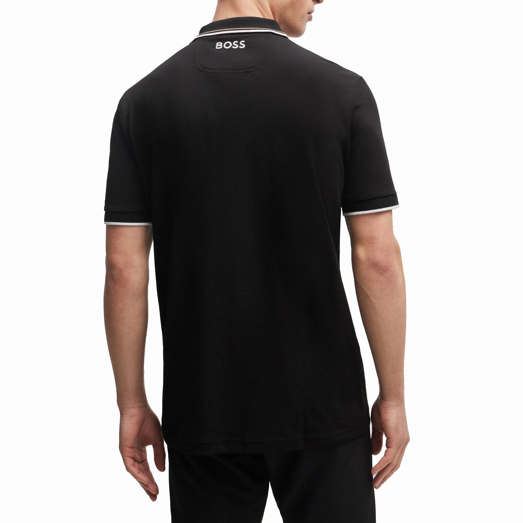 NoChafe Collar Lining Summer Party BOSS Paddy Pro Golf Polo Shirt - Black/Orange