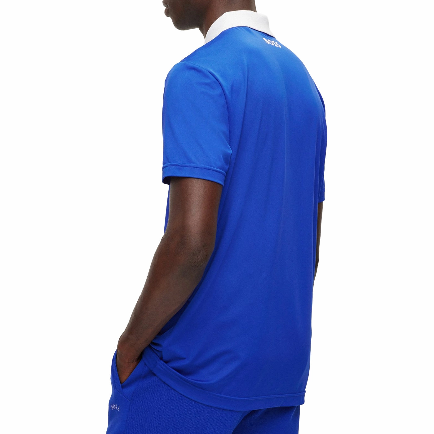 Active Wear NonChafing Seam Placement BOSS Paddytech Polo Golf Shirt - Medium Blue