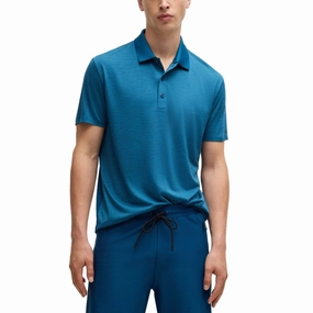 Holiday Outfit Boss Paddytech Stretch Jersey Polo Golf Shirt - Teal