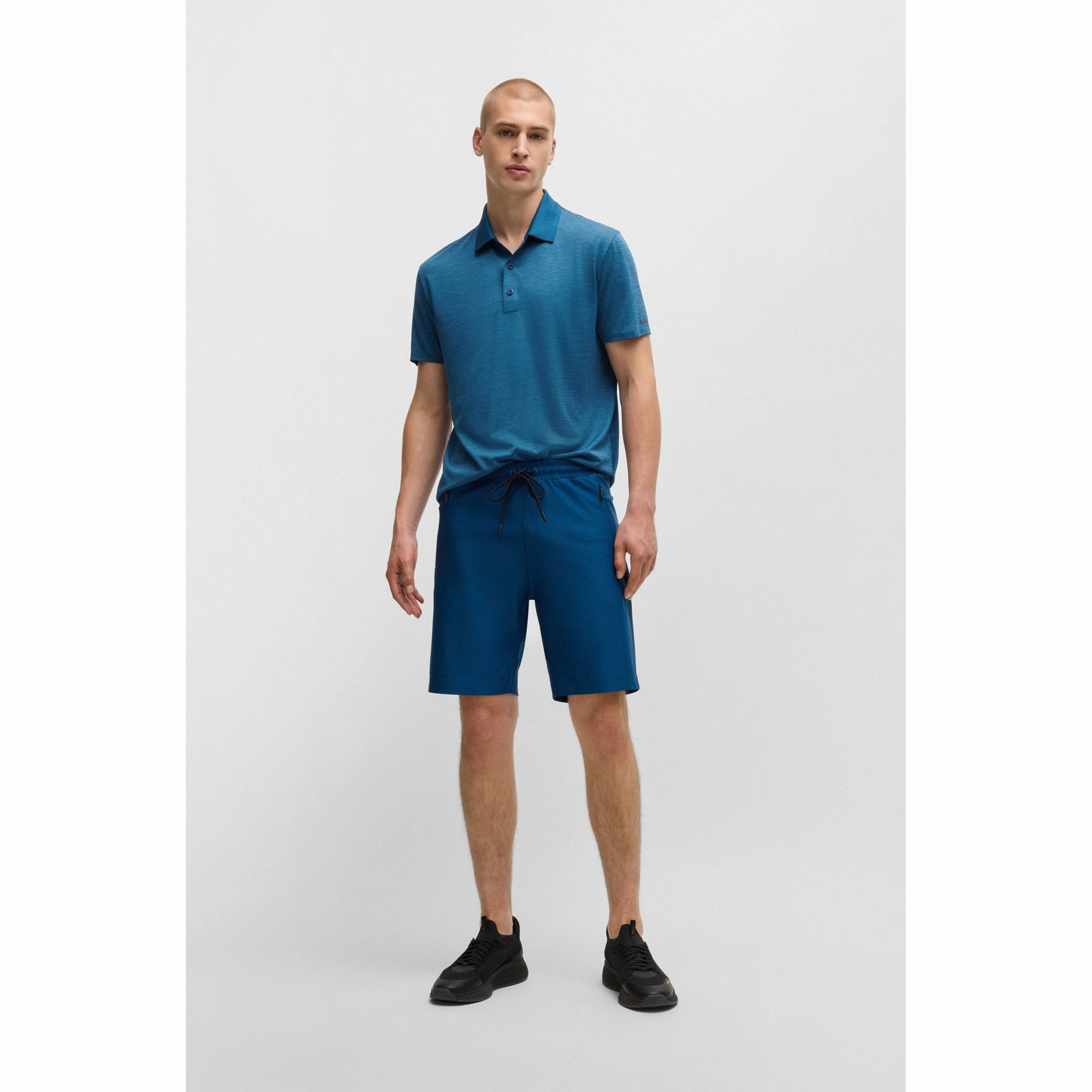 Retro Vibe Boss Paddytech Stretch Jersey Polo Golf Shirt - Teal