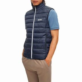 BOSS Water-Repellent Golf Vest - Dark Blue Foldable Design Element
