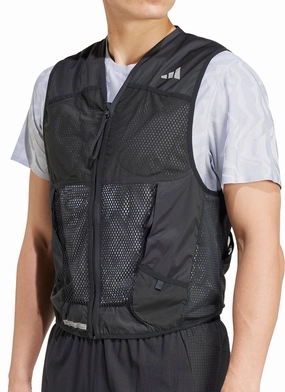 Button Snap Conversion adidas Ultimate Pocket Mens Running Gilet - Black