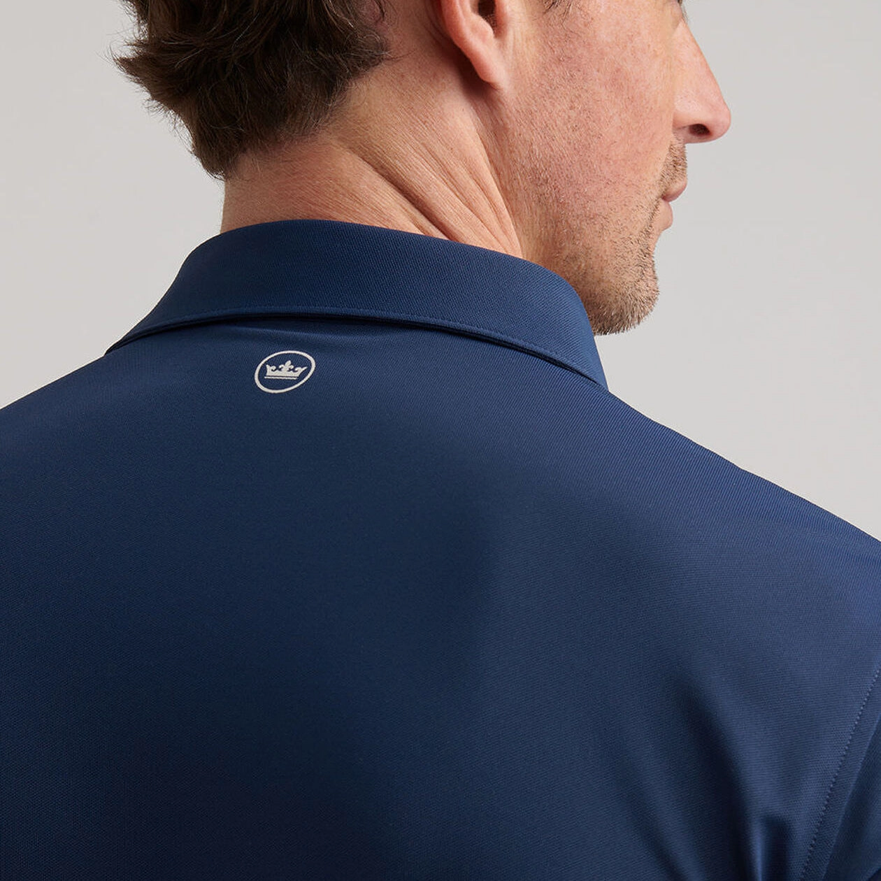 Peter Millar Soul Performance Mesh Golf Polo Shirt - Navy Corporate Dress Code NonRestrictive Shoulder Design