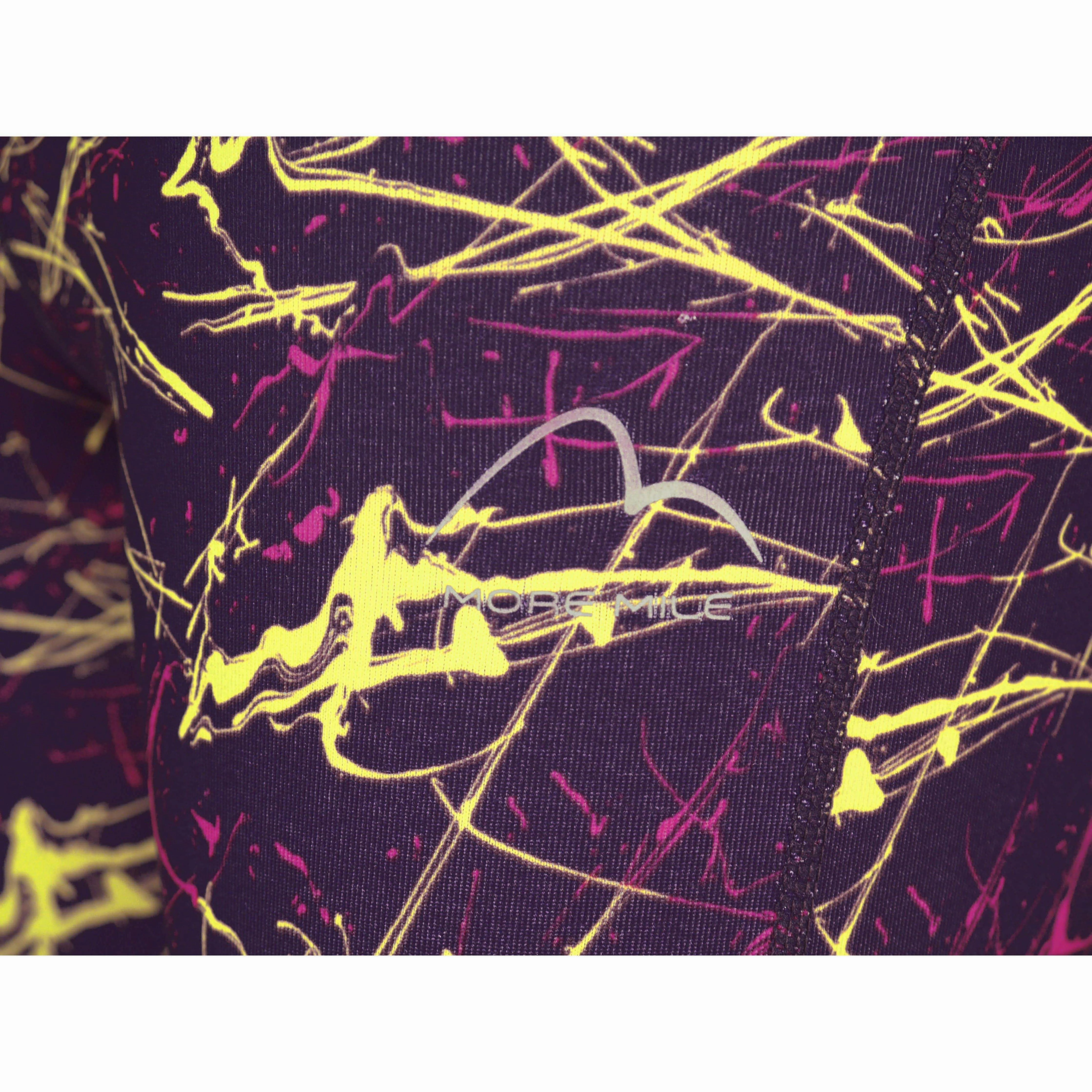 ThermalRegulating Core Layers AbrasionDefensePanels More Mile Go For It Printed Womens Long Running Tights - Purple
