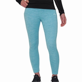 More Mile Heather Womens Long Running Tights - Blue HighDensity Stitching hat