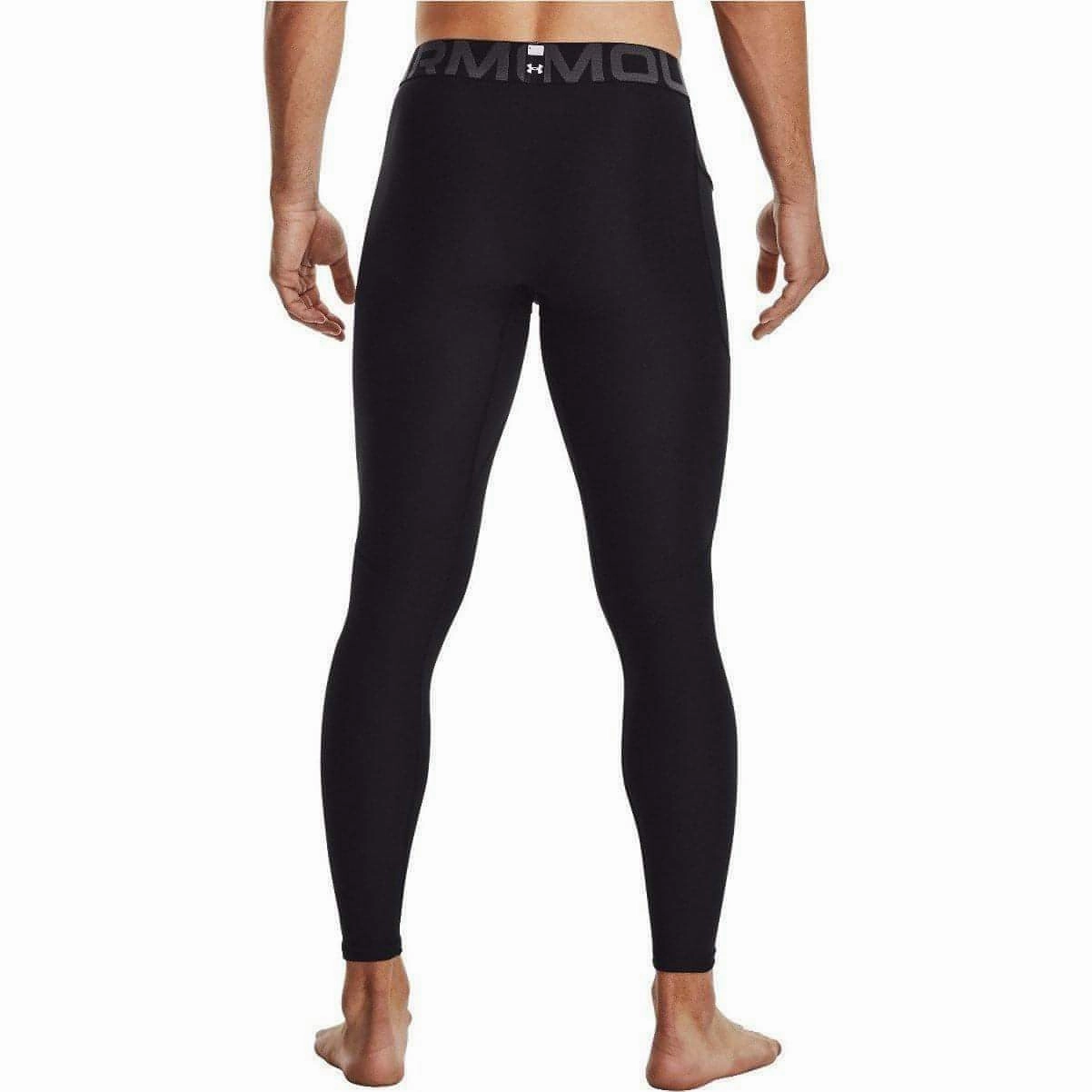 Under Armour HeatGear Compression Mens Long Running Tights - Black Golf Course