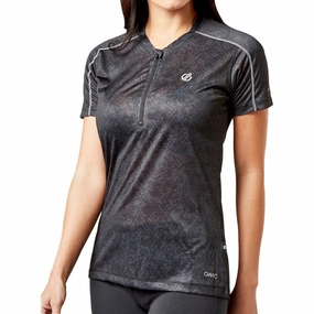 Dare2B Theory Short Sleeve Womens Cycling Jersey - Black circumference Zipper Closure