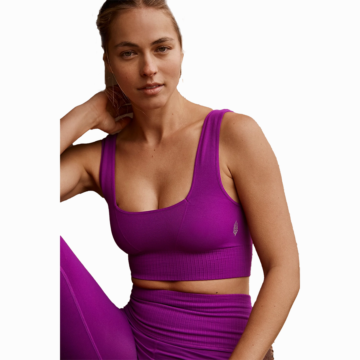 Hook-and-eye closure seams Free People Square Neck Good Karma Bra