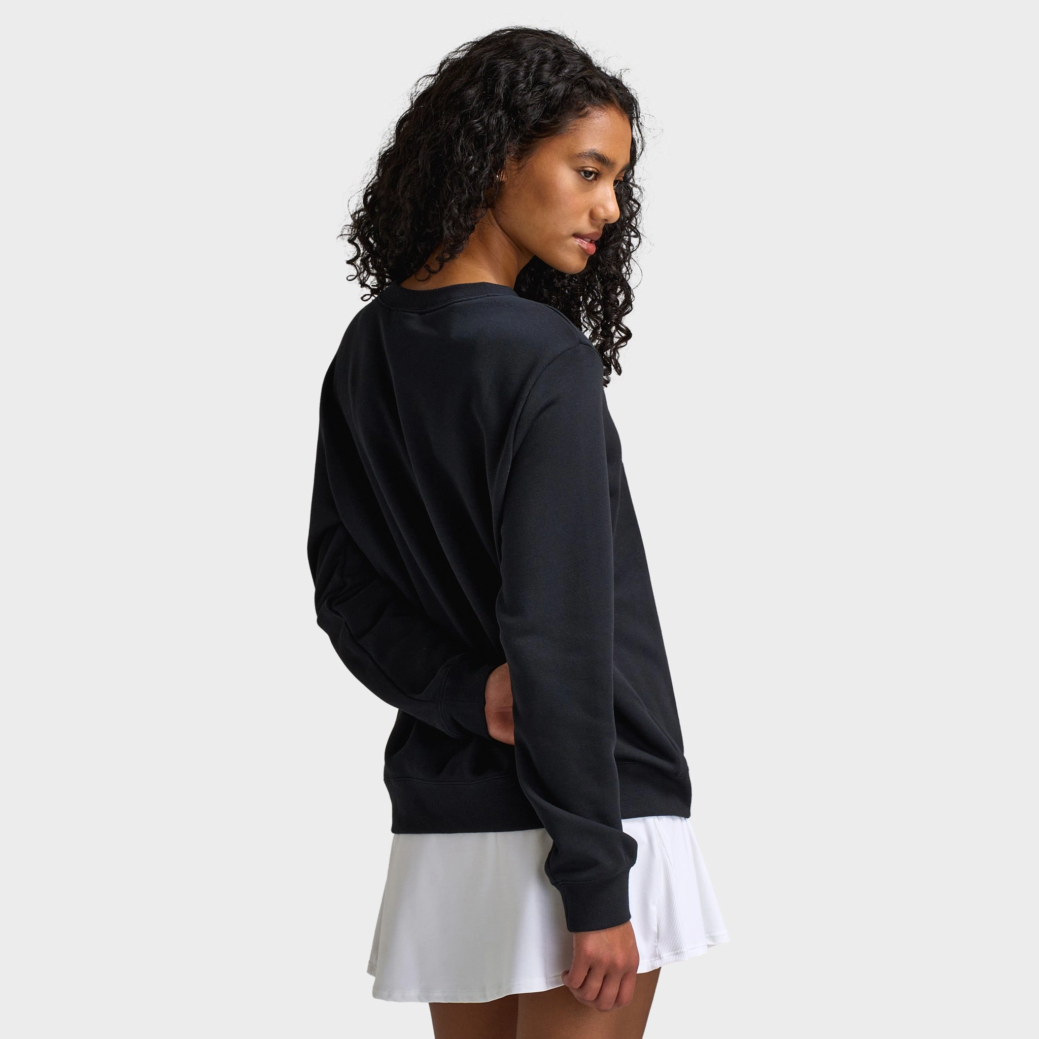 ElasticizedWaistbandSystem Midweight Layer Nike Sportswear Women's Logo Crewneck / Black