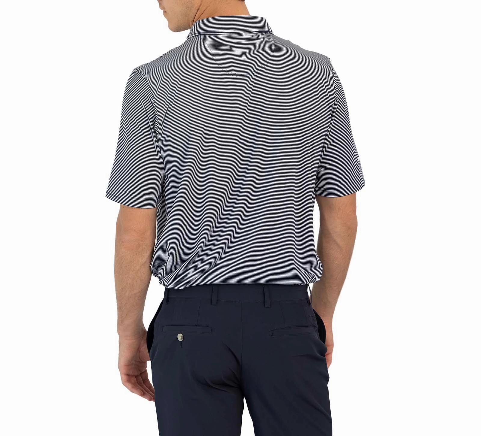 Glenmuir Torrence Micro Stripe Performance Golf Shirt - Navy/ White Corporate Dress Code Quick Dry Material