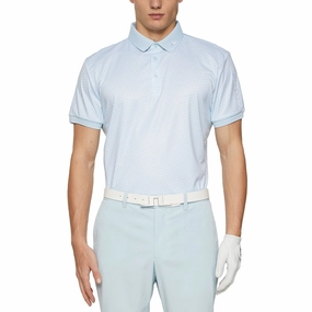 J.Lindeberg Tour Tech Printed Golf Polo Shirt - Shadow Bridge Winter Sky Beach Ready SlimFit Design