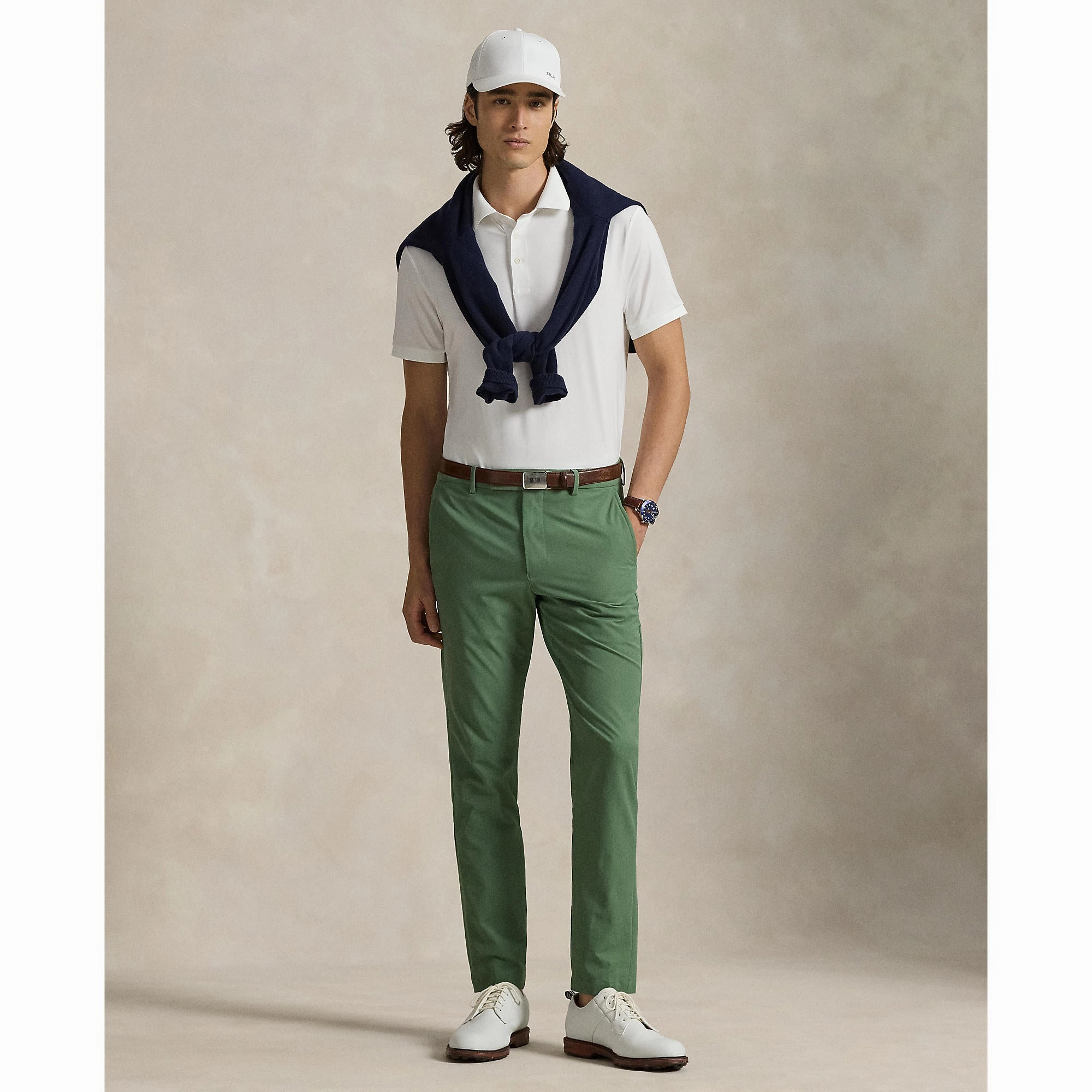 Seamless Side Panels Weekend Brunch RLX Ralph Lauren Tailored Fit Lightweight Airflow Golf Polo Shirt - Ceramic White