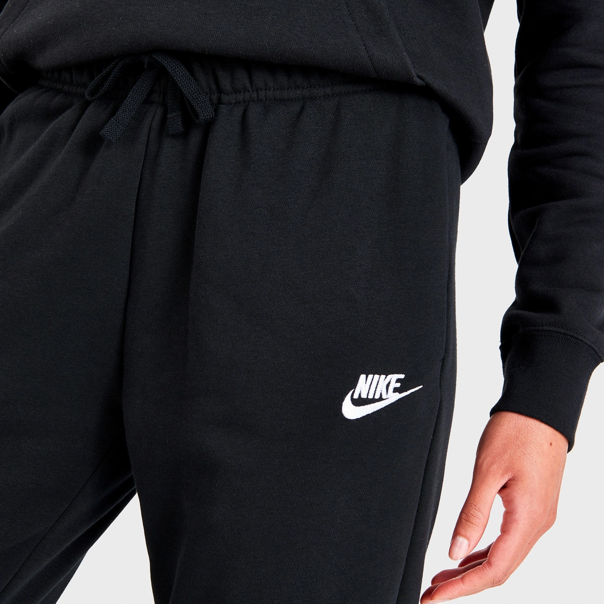 Compression Molded EVA Nike Sportswear Club Fleece Women's Mid-Rise Joggers Black / White