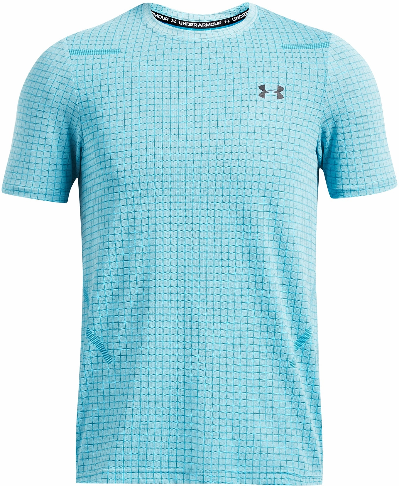 Under Armour Seamless Grid Short Sleeve Mens Training Top - Blue british retro HypoallergenicMaterial