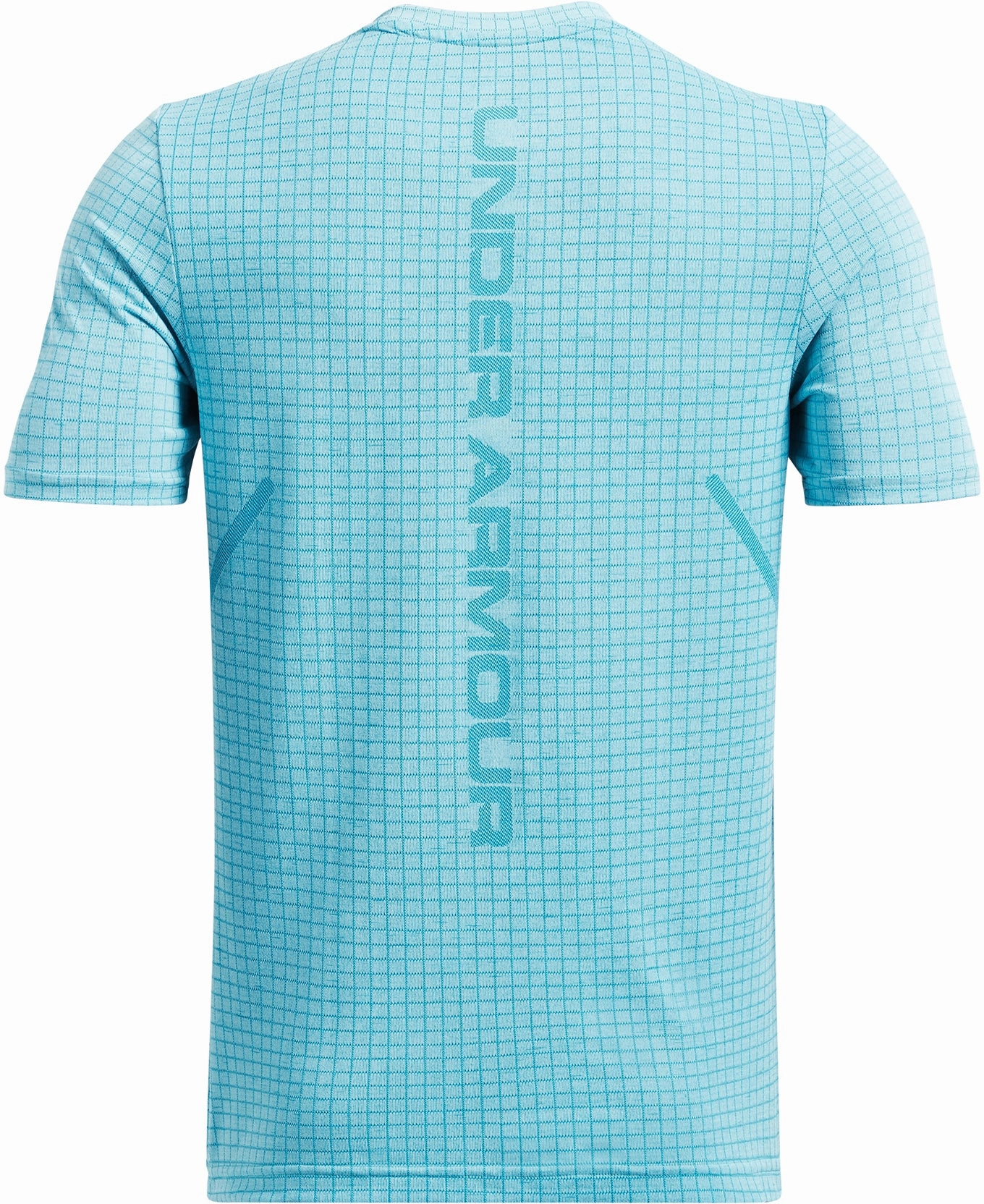 Virtual Fit WaterRepellent Finish Under Armour Seamless Grid Short Sleeve Mens Training Top - Blue
