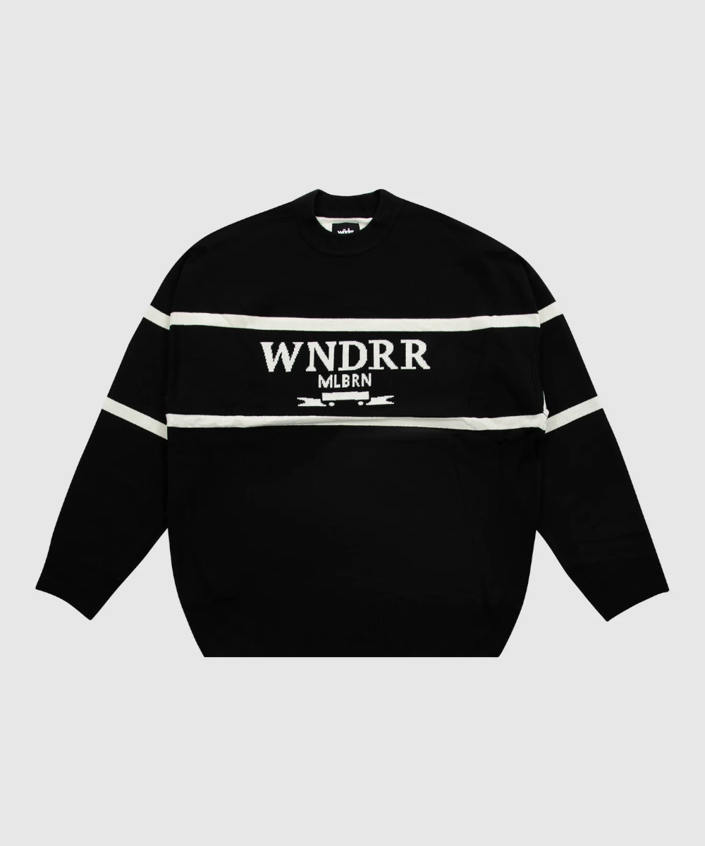 WNDRR Radar Crew Knit (Black) Fashion Core MultiPocket Design