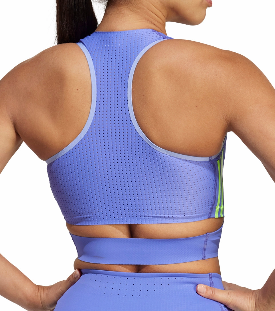adidas Adizero Promo Womens Running Crop Top - Blue Passion theory