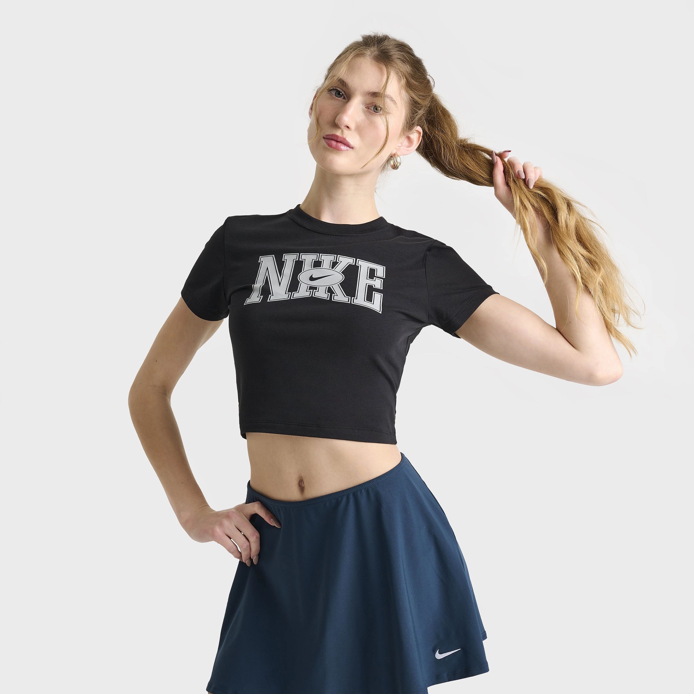 Heat Transfer Printing EcoConscious Processing Nike Women's Slim Crop T-Shirt / Black