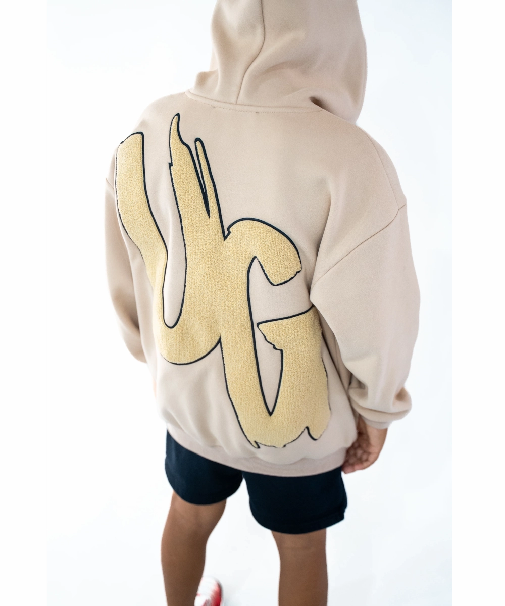 UNDRGROUND Kids ??Moving In Silence?? Hoodie (Tan/Black) FadeResistant Color Urban Chic