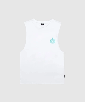 WNDRR Tiki Bar Muscle Top (White) ThermalRegulatingFabric StretchWaistband