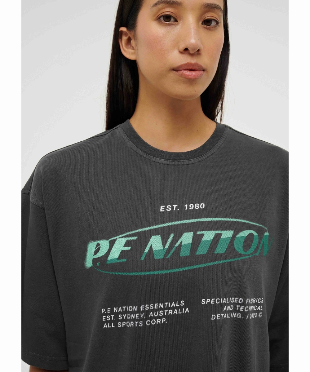 Beauty Glow P.E Nation Two Pointer Tee (Washed Dark Shadow)