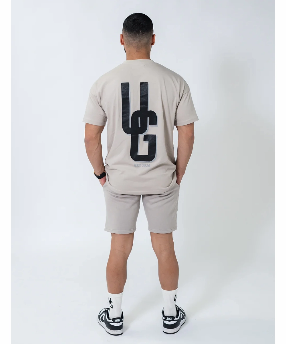 UNDRGROUND Double Print Cotton Shorts (Taupe) Cool Nylon