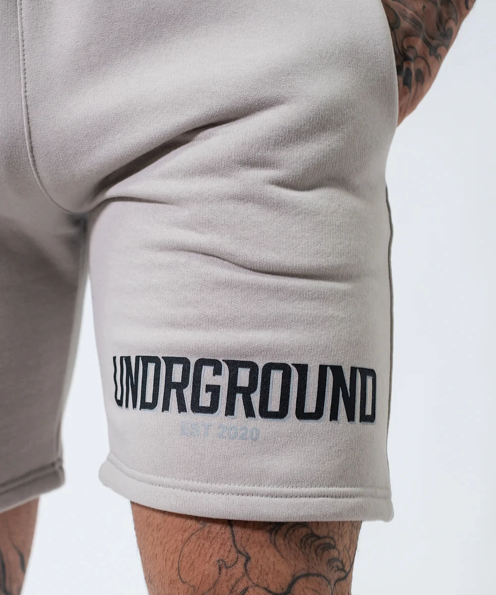 Translucent Soul UNDRGROUND Double Print Cotton Shorts (Taupe)