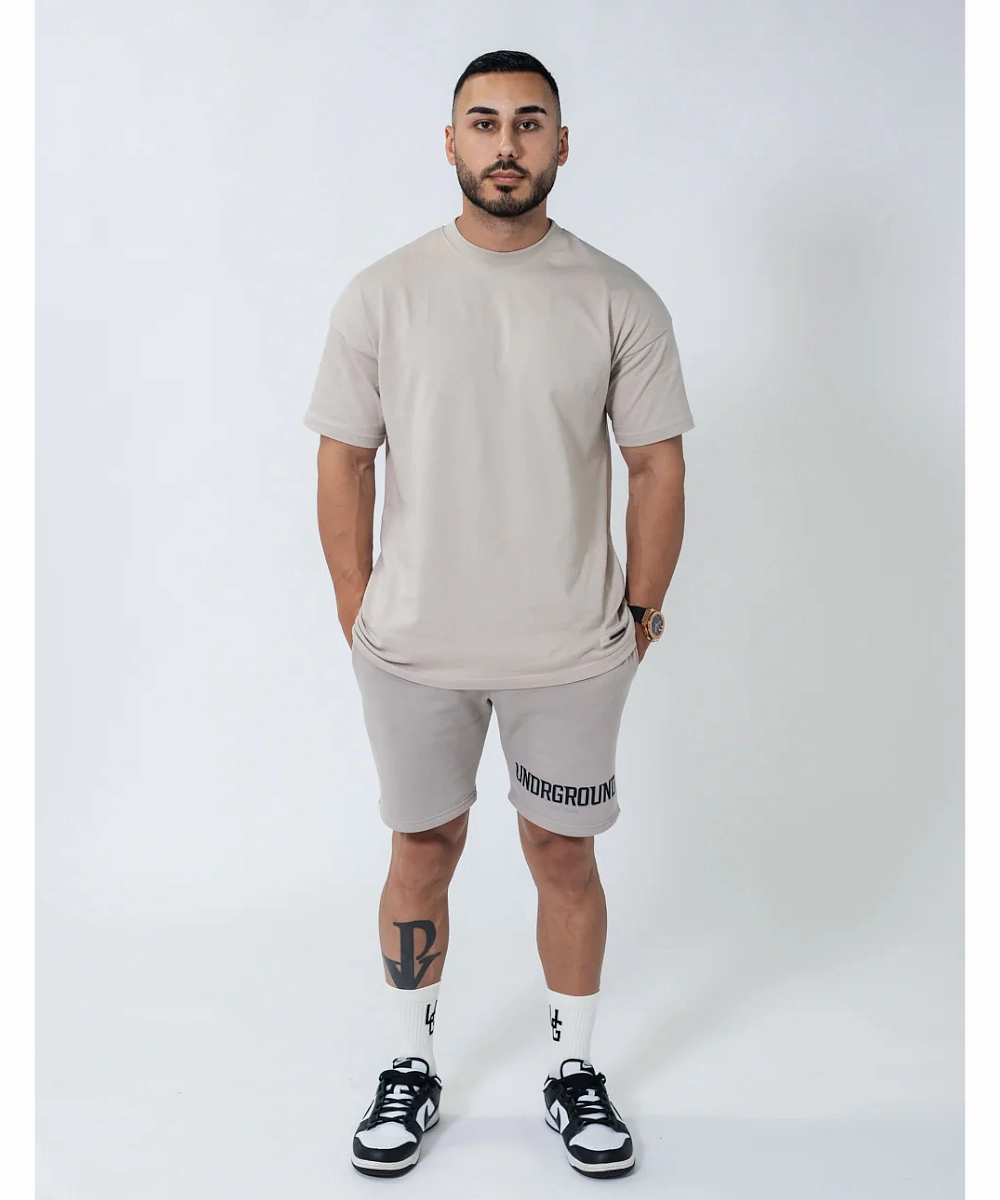 UNDRGROUND Double Print Cotton Shorts (Taupe) Durable Reinforcements